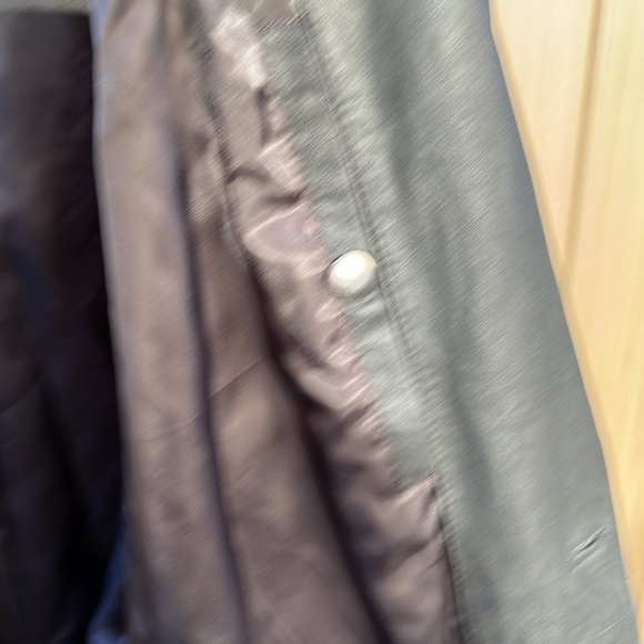 Comstock & Co Leather Jacket Size 46 Black Buttons Pockets Grunge MInim… - Picture 15 of 16